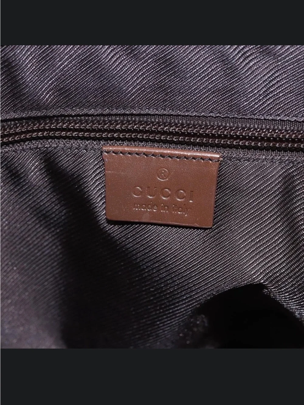 Gucci GG Canvas 019 0493 Beige Brown Leather Shoulder Tote Bag Authentic